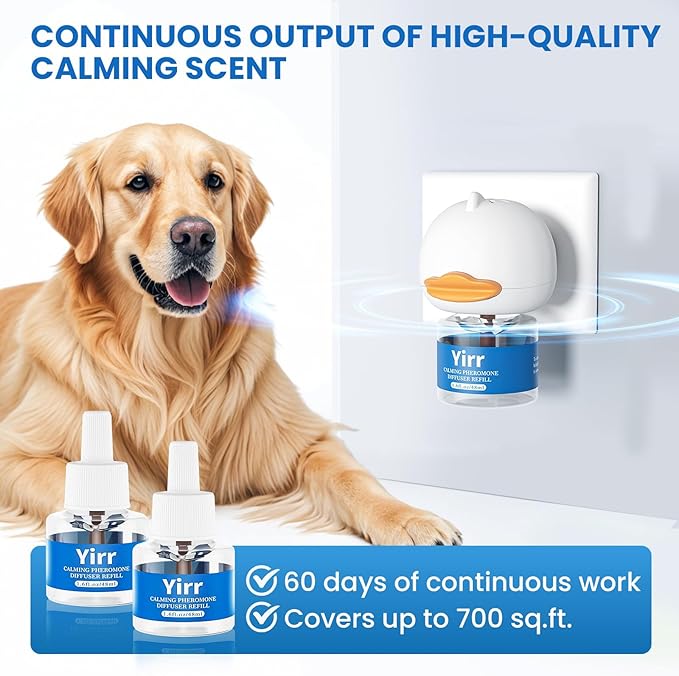 Dog Calming Diffuser, Dog Pheromones Calming Diffuser, Relaxing Pheromone for Dogs Relief Stress Anxiety Reduce Aggression Barking, Help Train Dog to Pee