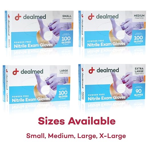 Dealmed Nitrile Exam Gloves – 100 Count Small (Pack of 1) Disposable, Non-Irritating, Latex Free, Multi-Purpose for First Aid Kit, Medical Facilities & More