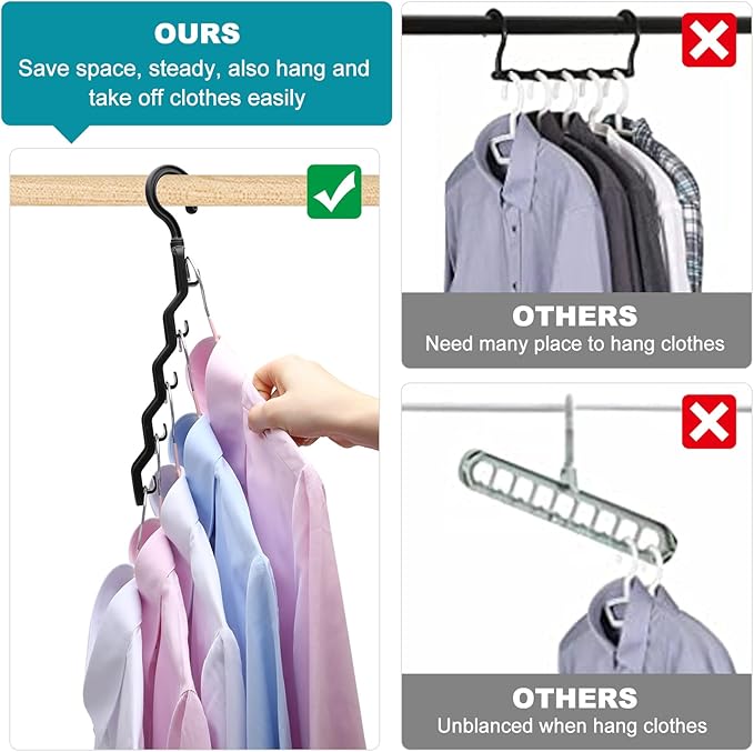 Closet Organizers and Storage,Upgraded Organization and Storage Clothes Hanger,12 Pack College Dorm Room Essentials,Sturdy Closet Organizer Home Essentials Space Saving Hangers for Thick Clothe