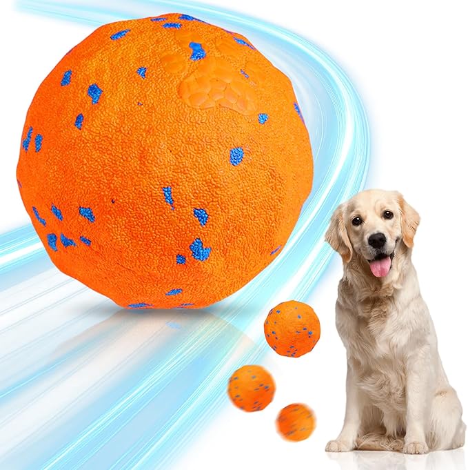 TVM Interactive Dog Toys Ball, Automatic Moving, Bouncing Chew Toys, E-TPU Material, Suitable for Large and Medium-Sized Dogs, Used for Boredom Relief and Daily Training (Orange)