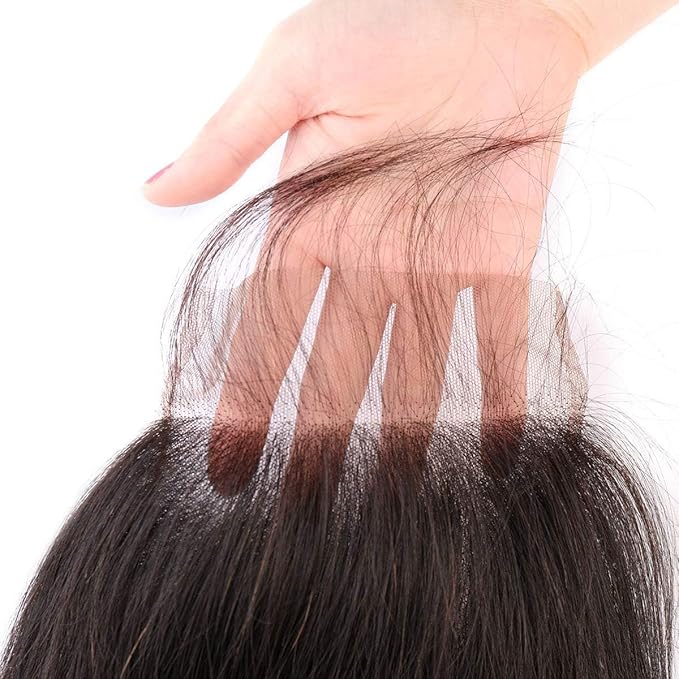 Selina Straight Closure 5x5 Lace Closure Human Hair Unprocessed Human Hair Brazilian Virgin Hair Free Part Closure Natural Hair Color Black 12 Inch