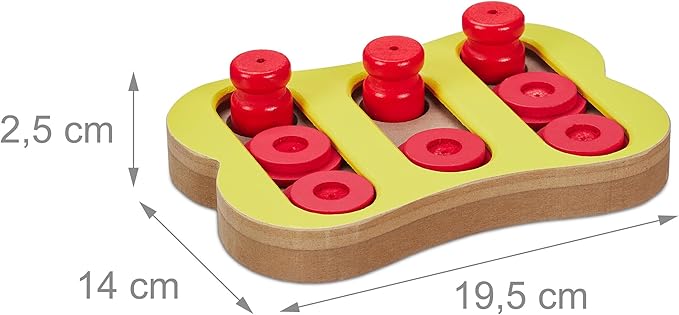Relaxdays Intelligence Toy for Dogs, Hide Treats, Interactive Dog Toy, Intelligence, MDF, Multicoloured