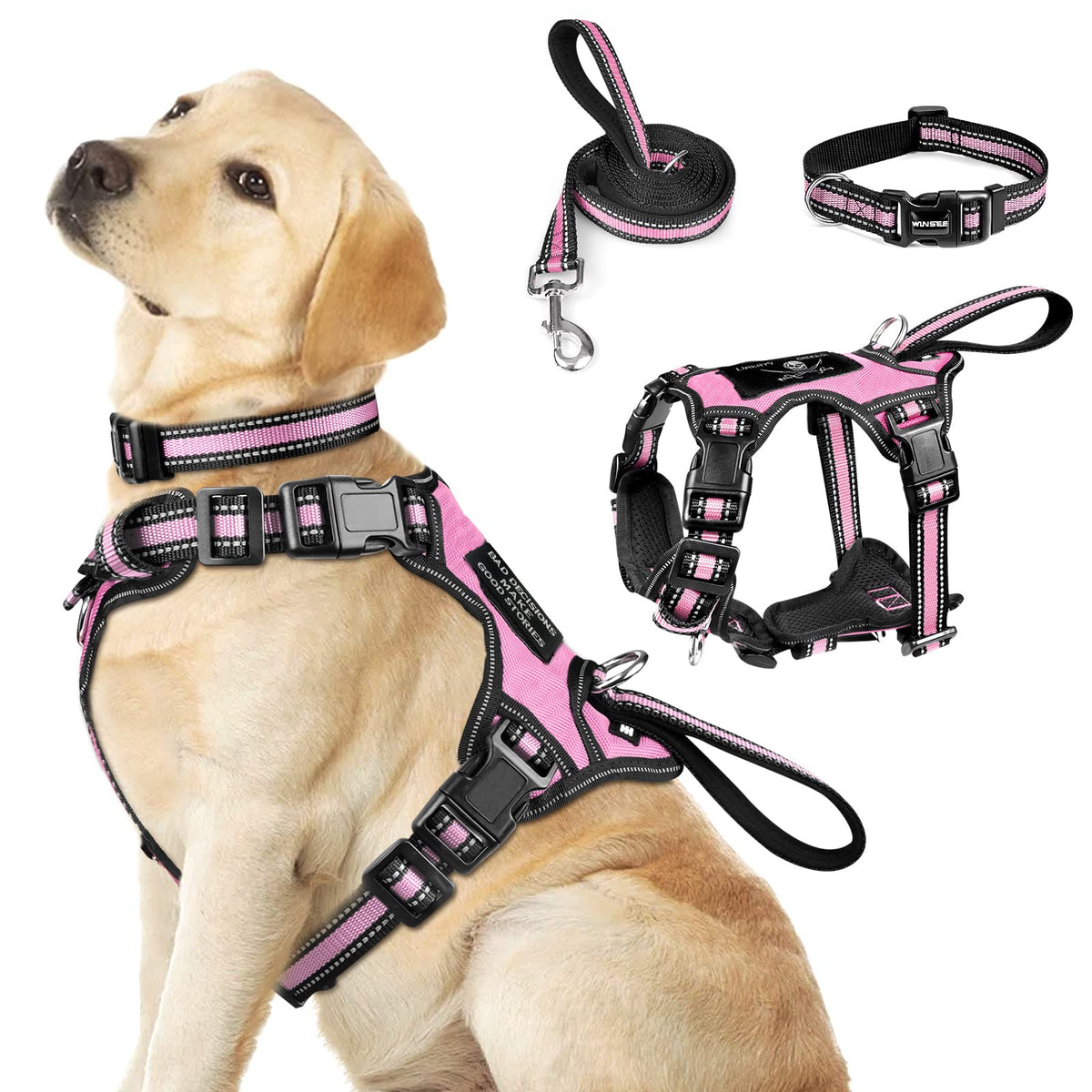 Pet Harness Collar and Leash Set, All-in-one Reflective - Image 1