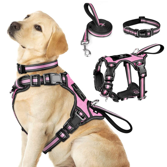 Pet Harness Collar and Leash Set, All-in-one Reflective - Image 1