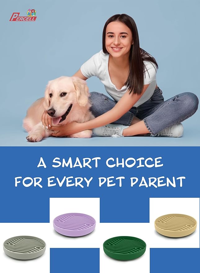 Slow Feeder Dog Bowl with Suction Cups - Non-Slip Silicone Strip Maze Design for Dogs (Light Green)