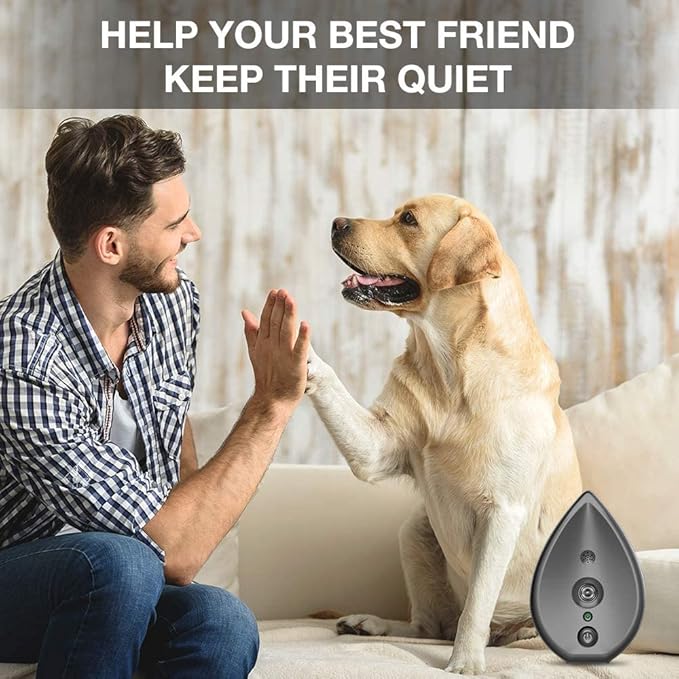 Anti Barking Devices, Auto Dog Bark Control Devices with 3 Modes, Rechargeable Ultrasonic Bark Box Dog Barking Deterrent Devices, Stop Neighour Dog Barking Devices for Dogs up to 75ft(Grey)