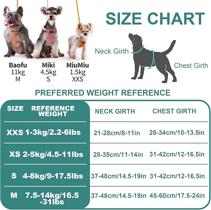 Puppytie No Pull Small Dog Harness with Multifunction Dog Leash,Lightweight Soft Adjustable No Choke Escape Proof Pet Harness Vest Pet Harness Vest,Glossy Dark Green,S