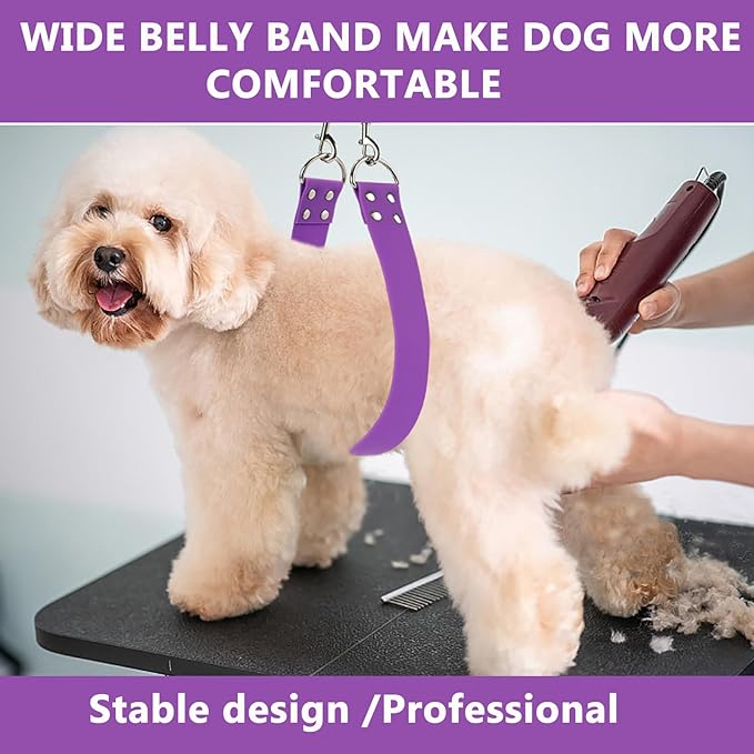 Pet Dog Grooming Belly Straps - 2 Inch Pet Dog Grooming Loops Sky Blue Groomer Belly Support Band Wide Waterproof Strong PVC Belly Loop Grooming Restraint for Pets Bathing Grooming (Sky Blue-Short)