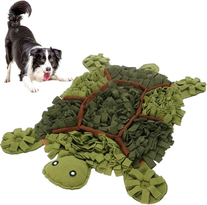 Dog Snuffle Mat Turtle Shape Large 28.8 x 22.8 Inch, Interactive Feeding Mat Slow Feeder for Dogs, Nosework Training Puzzle Mat for Small Medium Dogs (1 Pcs)