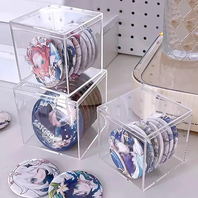 Acrylic Box Clear Display Boxes with Lids Acrylic Square Cube Decorative Boxes Jewelry Storage Box for Birthday Valentine's Day Party Favor Candy Pill and Tiny Jewelry