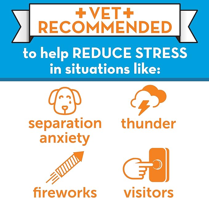 ThunderEase Dog Calming Pheromone Diffuser Kit-Powered by ADAPTIL-Vet Recommended to Relieve Separation Anxiety, Stress Barking & Chewing, & Fear of Fireworks & Thunderstorms(30 Day Supply)(Pack of 2)