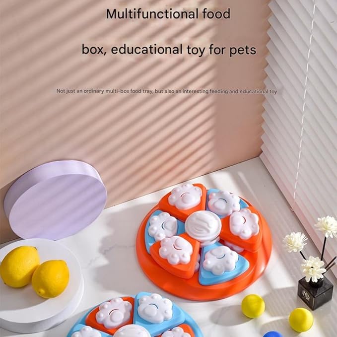Pet Puzzle Thousand Layer Feeding Tray｜Multi-Grid Slow-Feeding Design·Silicone Non-Slip Base·PP Safety Material｜Energy Consumption at Home·Intelligence Training for Cats and Dogs (Blue)