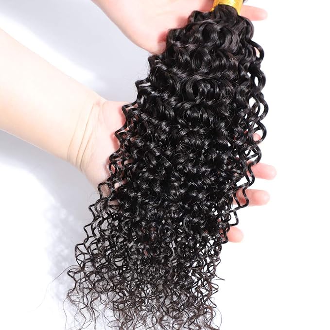 Selina 3 Bundles 18"18"18" Kinky Curly Bundles Curly Human Hair Bundles Unprocessed Remy Hair Extensions Brazilian Virgin Human Hair 100 Gram/Bundle Natural Color(18"18"18", Curly)