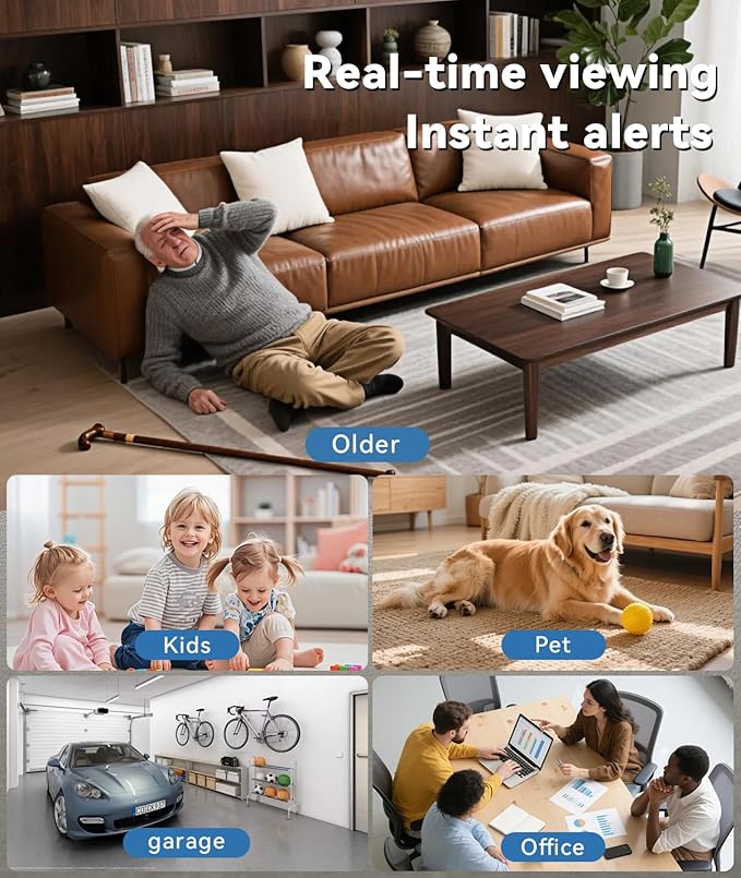 Mini Camera - 4K HD Wireless WiFi Indoor Nanny Camera with AI Human Detection, Night Vision, Magnetic Design, Cloud Storage & TF Card Storage, Supports APP Control for Home, Office, Baby, and Pet