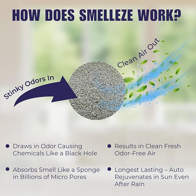 SMELLEZE Natural Urine Smell Remover Deodorizer: 50 lb. Granules Get Pee Stink Out