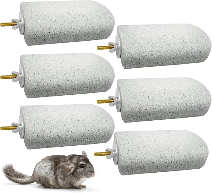 Chinchilla Lava Ledges Rat Climbing Platform 6 Pack Pumice Ledge Shelf Pet Chewing Grinding Toys Small Animals Cage Accessories for Totoro Squirrel Guinea Pig Hamster Gray