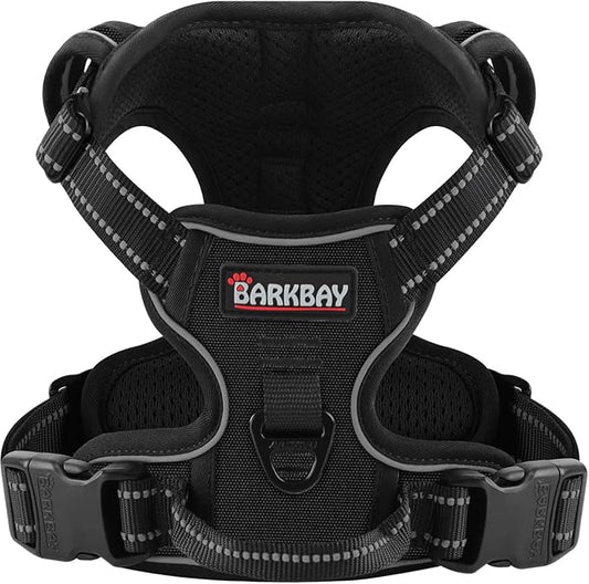 BARKBAY Dog Harness No Pull for Small Dogs - Adjustable, Reflective, Comfortable, No Choke, Heavy-Duty - Perfect for Outdoor Training, Walking, and Hiking - Strong & Durable - XS & Black