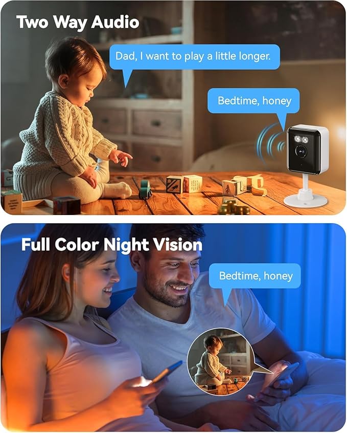 2K Indoor Security Camera (2-Pack), Dual-Band 2.4/5GHz WiFi Pet & Baby Monitor, AI Event Detection with Smart Search, Color Night Vision, 2-Way Audio, Human Detection, US App