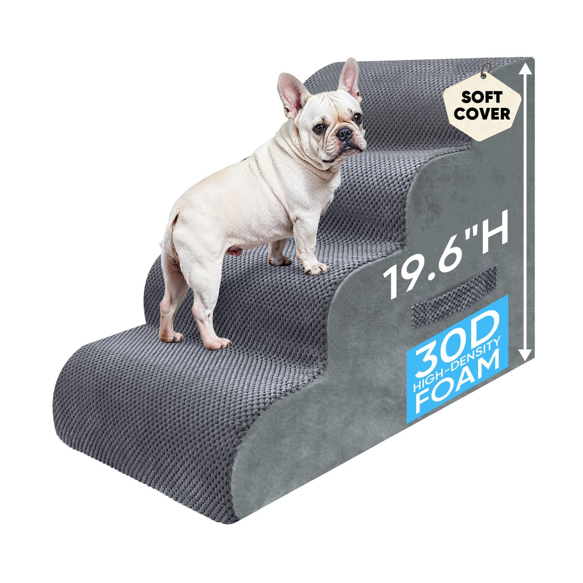 PAWSCRAT 4-Step Pet Stairs for High Beds & Sofas, 19.6''H - Image 1