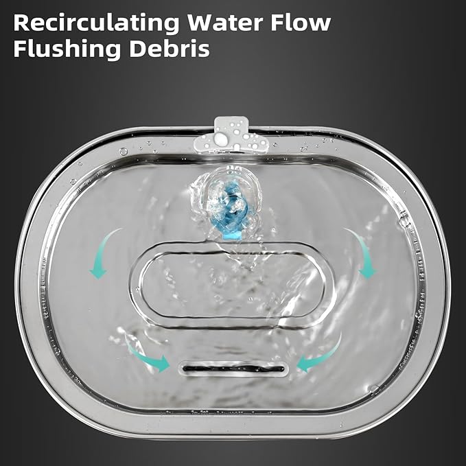 Ultra-Quiet Replacement Pump and Stainless Steel Cat Water Fountain