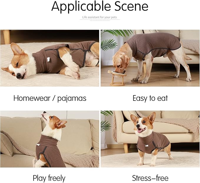 Dog Sweater Pullover Cold Weather Vest for Dogs Dog Sweatshirt & Jacket for Indoor and Outdoor Use (Large, Brown)