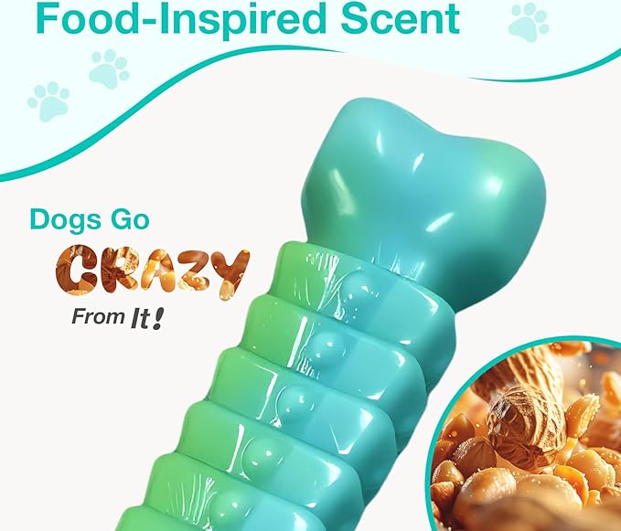 Peanut Tough Dog Toys for Aggressive Chewers - Indestructible Chew Toy Bone for M/L Breeds & 360° Random Movement, Tail Wagging & Catnip Stimulation - Electric Croc