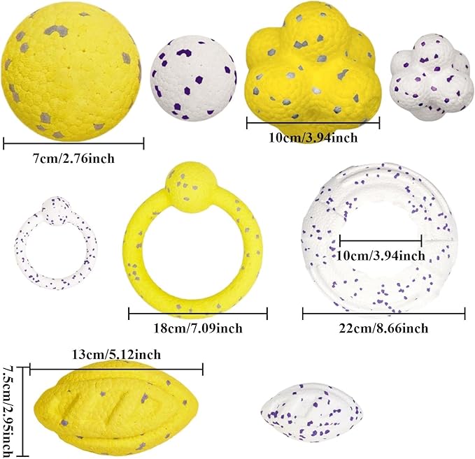 Dog Calming Chew Toy, Durable Aggressive Chewer Ball with Emotional Support Plush, Flying Disc Fetch Toy for Large Medium Dogs, Tough Chew Resistant Ball and Ring, Interactive Pet Toy (Yellow Style4)