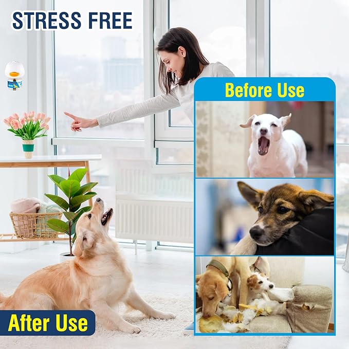 Dog Calming Pheromone Diffuser for Relief Anxiety, Reducing Barking, Attacks and Combating Stress & 3 in 1 Calming Diffuser for Dogs 48ML 2 Refills Fit All Dogs