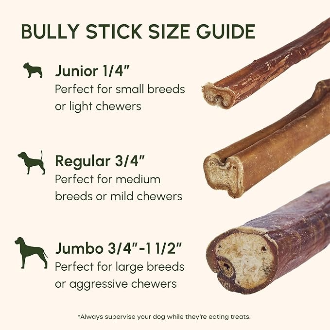 Downtown Pet Supply USA Sourced Bully Sticks for Dogs - Grass-fed Beef Chews, Low-Odor & Rawhide-Free, Long Lasting Dog Treats for Heavy Chewers - Healthy, Safe & Delicious Chews (6" 50 Pack)