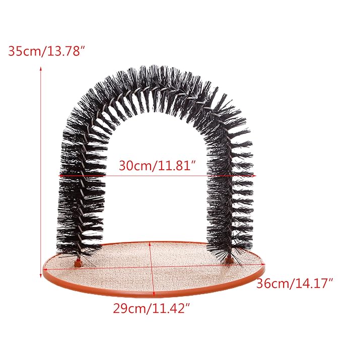 Cats Grooming Brush Arch Groomer Massager Controls Shedding Interactive Kitten Toy Rubbing Scratcher with Bristl Grooming Brushes and Scratchers for Large Cats