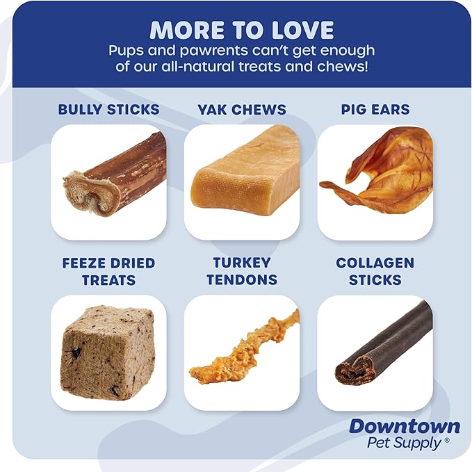 Downtown Pet Supply USA Sourced Bully Sticks for Dogs - Grass-fed Beef Chews, Low-Odor & Rawhide-Free, Long Lasting Dog Treats for Heavy Chewers - Healthy, Safe & Delicious Chews (6" 10 Pack)