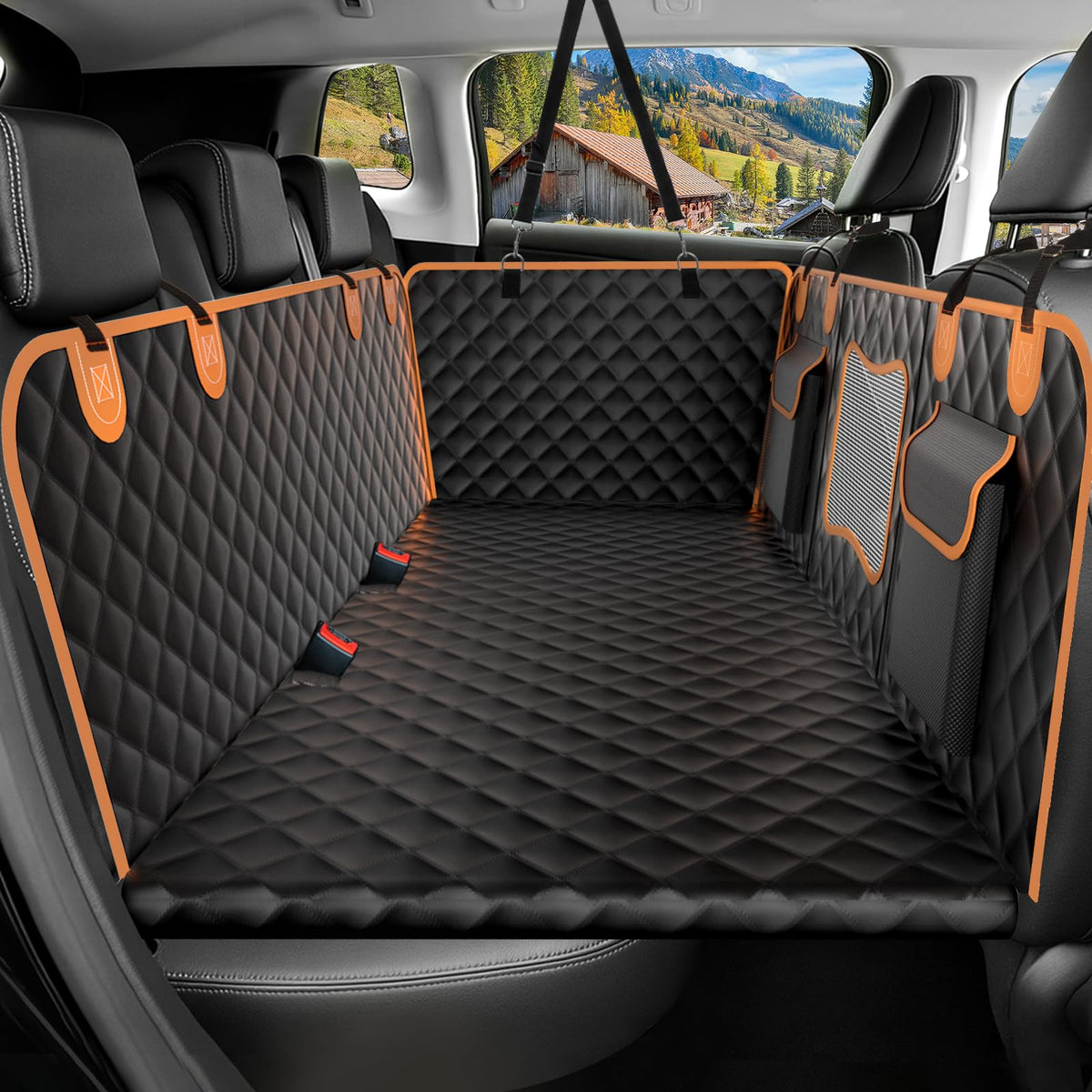 Dog Car Seat Cover for Back Seat Hard Bottom - Waterproof - Image 1