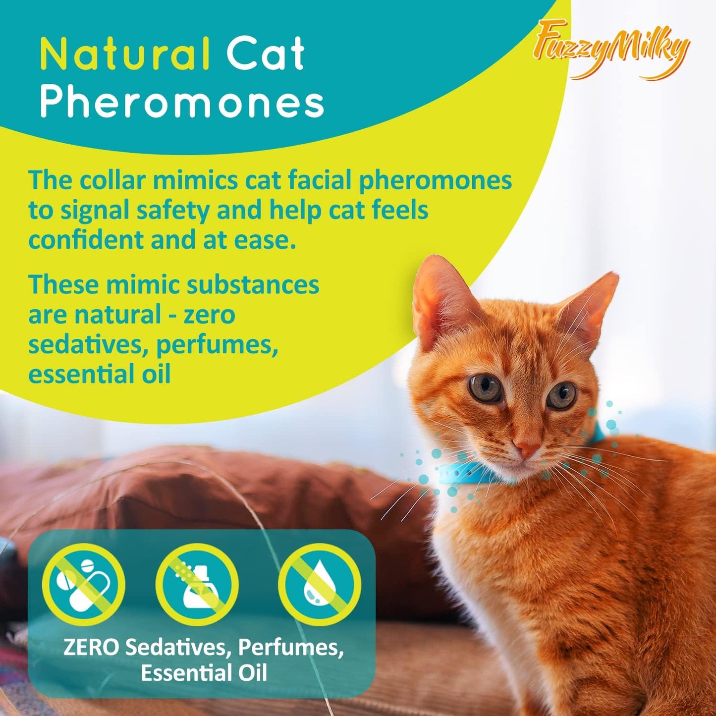 FetchMart Calming Collar for Cats — Pheromone Anxiety Relief | 4-Pack, 4 Weeks Each
