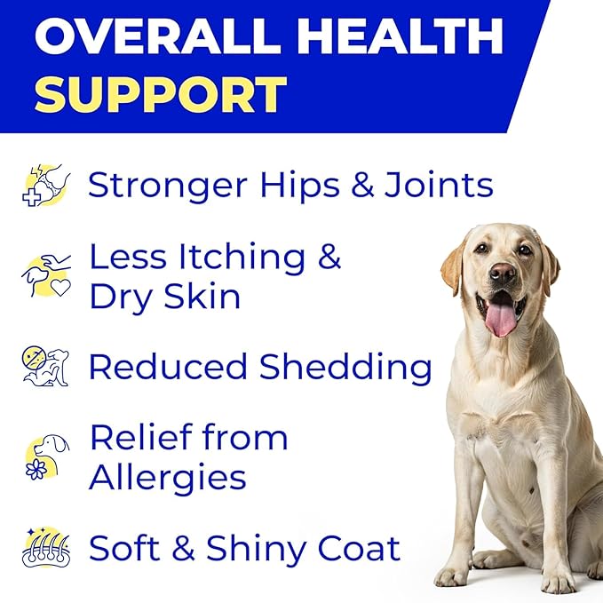PAWFECTCHEW Fish Oil for Dogs - Natural Omega-3 - Skin & Coat Support - Liquid Food Supplement for Pets - Natural EPA + DHA Fatty Acids for Joints, Immune & Heart Health 16oz