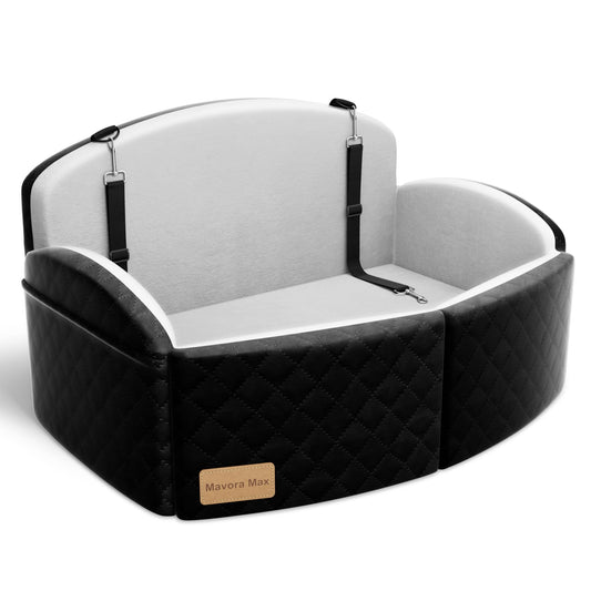 Dog Car Seat for Medium Large Dogs, 4" Memory Foam Pet Booster Seat up to 55lbs, Dog Car Bed for 2 Small Dogs with Washable Cover & Side Pockets, Non-Slip for Back Seat Trunk Picku