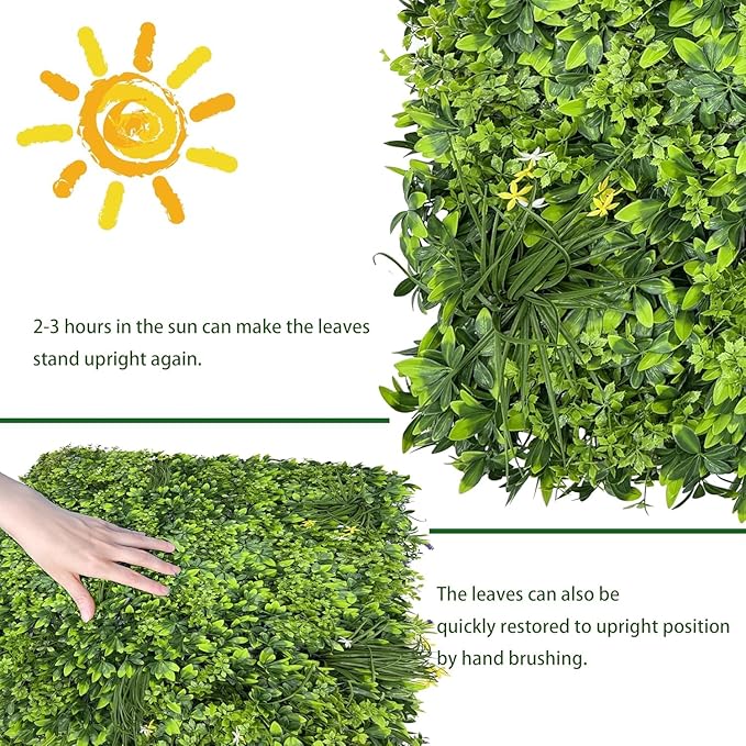 Artificial Plant Wall Roll: 5FT X 10FT (50 sqft) UV-Anti Ivy Privacy Fence Screen Faux Greenery Panels Backdrop Boxwood Ivy Vine Leaf Hedge for Indoor Outdoor Green Decor
