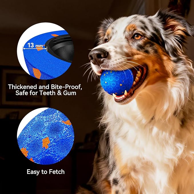 Interactive Dog Toys - Chew-Proof Dog Ball for Aggressive Chewers, Self-Moving Automatic Vibration with 3 Modes, IP54 Waterproof E-TPU, Ideal for Medium and Large Dogs