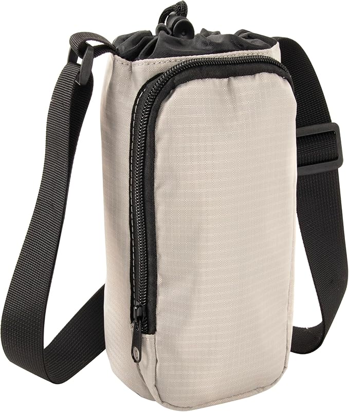 Trail maker Water Bottle Carrier Bag with Strap, Phone Pocket for Walking, Runs, Bike, Stainless Steel, Glass, Plastic