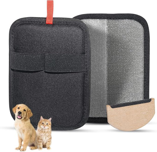 2 Pcs Static Pet Hair Remover and Scraper : Electrostatic Pet Hair Removal Gloves, Reusable Cat Dog Hair Remover Tool, Pet Hair Remover for Furniture, Carpet, Clothes, Car Seat