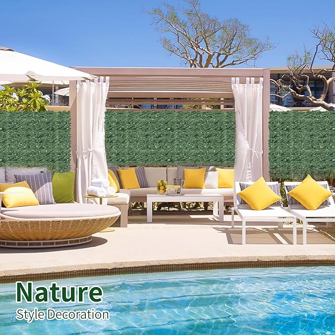 Artificial Ivy Privacy Fence Screen,39.4" x 236" UV-Anti Fake Leaves Plant Vine,Privacy Hedges Wall for Indoor Outdoor Garden Backyard Decor