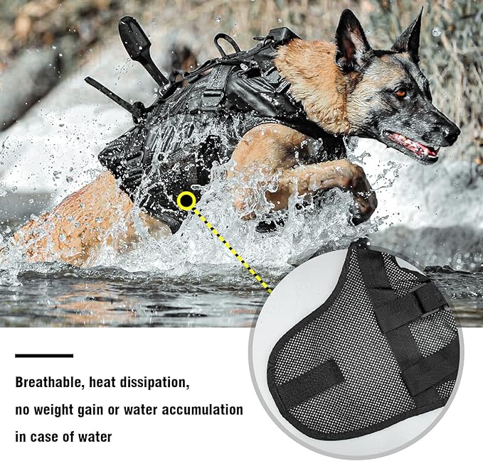 PETAC GEAR Tactical Dog Harness No Pull for Large Working Dogs Military Dogs Vest Police Service Training Dogs Molle Harnesses with Handle … …