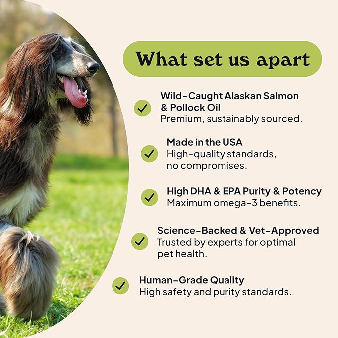 Barsk Wild Alaskan Fish Oil for Dogs & Cats - Supports Itchy Skin Relief, Shiny Coat, Joint & Heart Health – Salmon Oil Formula High in Omega-3, EPA & DHA – Tasty Cat & Dog Food Toppers for Dry Food