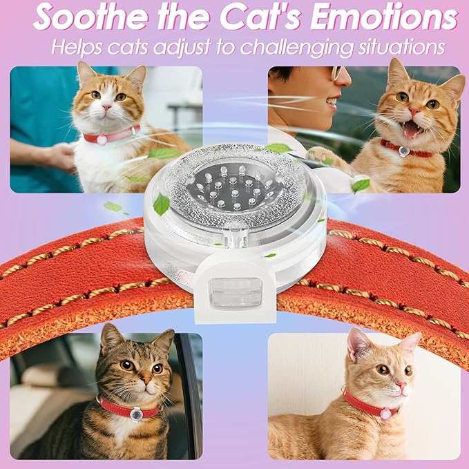 Cat Pheromone Calming Diffuser 2-Pack, Naturally Reduces Anxiety and Stress, Fits Pet Collars, Relieves Aggression and Tension(Pheromones and Refills not Included) (White+White)
