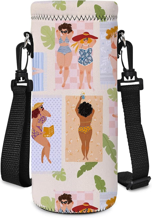 AUPET Water Bottle Bag Carrier,24oz/32oz Insulated Neoprene bottle Sling Holder Case Pouch Cover for 1000ML/750ML Bottles with Shoulder Strap for walking