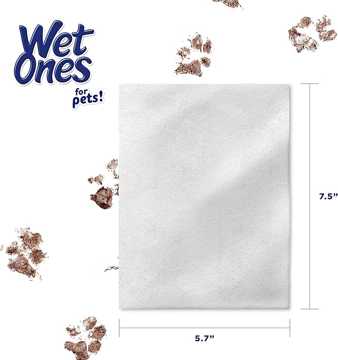 Wet Ones for Pets Freshening Multipurpose Wipes for Cats with Aloe Vera, Fresh Scent - Easy to Use Cat Cleaning Wipes for Pet Grooming, 100 Count
