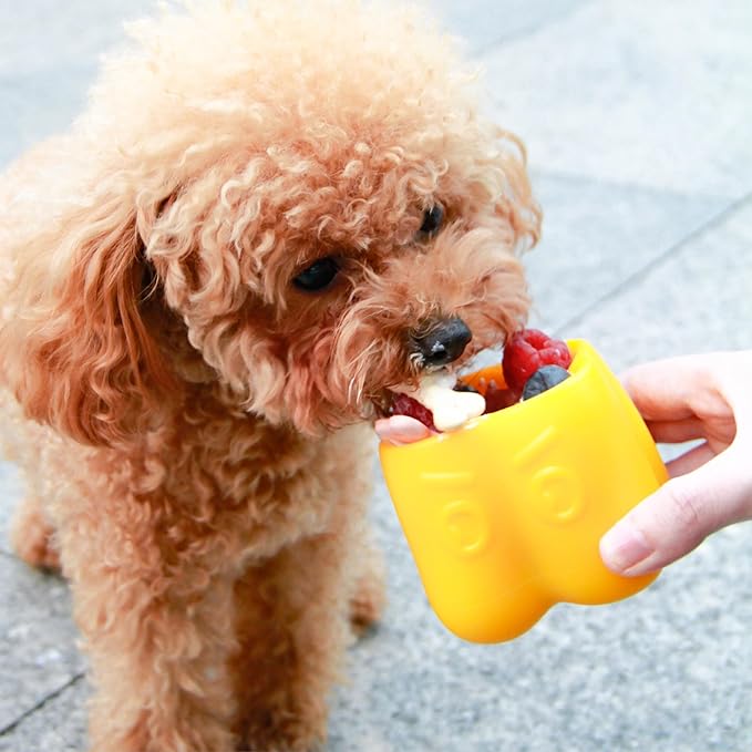 Bell Pepper Bowl,Enrichment Bowl,Dog Toys,Dog Bowl,Dog Gifts,Dog Puzzle Play Toy (Red)