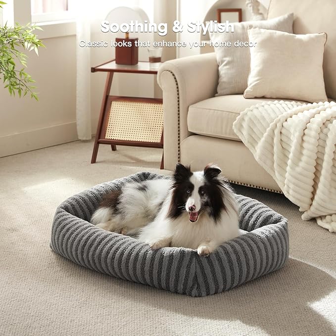 MIXJOY Dog Beds for Small Dogs Cats, Soft Cat Bed for Indoor Cats, Rectangle Pet Bed for Puppy Kitty, Washable Dog Bed with Removable Cover, Anti Slip Bottom, 20"x19"x6", Grey