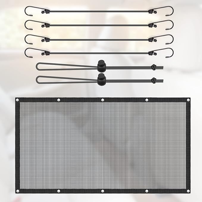 Dog Car Barrier Pet Car Divider Net with Adjusting Rope and Hook Multifunctional car Dog guardrail Used for SUV Car Truck