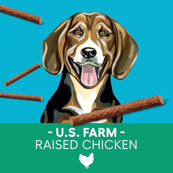 Newman's Own Chicken Recipe Dog Snack Sticks, 5 oz Bag (Pack of 8) — Soft Chewy Meat Sticks, US Farm-Raised Chicken, No Corn Wheat or Soy, Wholesome Training Rewards, Made in USA