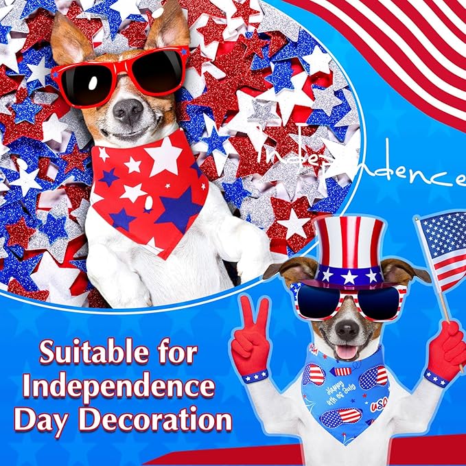 Abbylike 200 Pcs Patriotic Dog Bandanas Bulk Veterans Day Bandanas for Dogs Triangle Kerchief Bibs Scarf Set for Pet Costume Photo Props Accessories Pet Shops Groomer, 25 Styles (25.6 x 17.7 x 17.7)